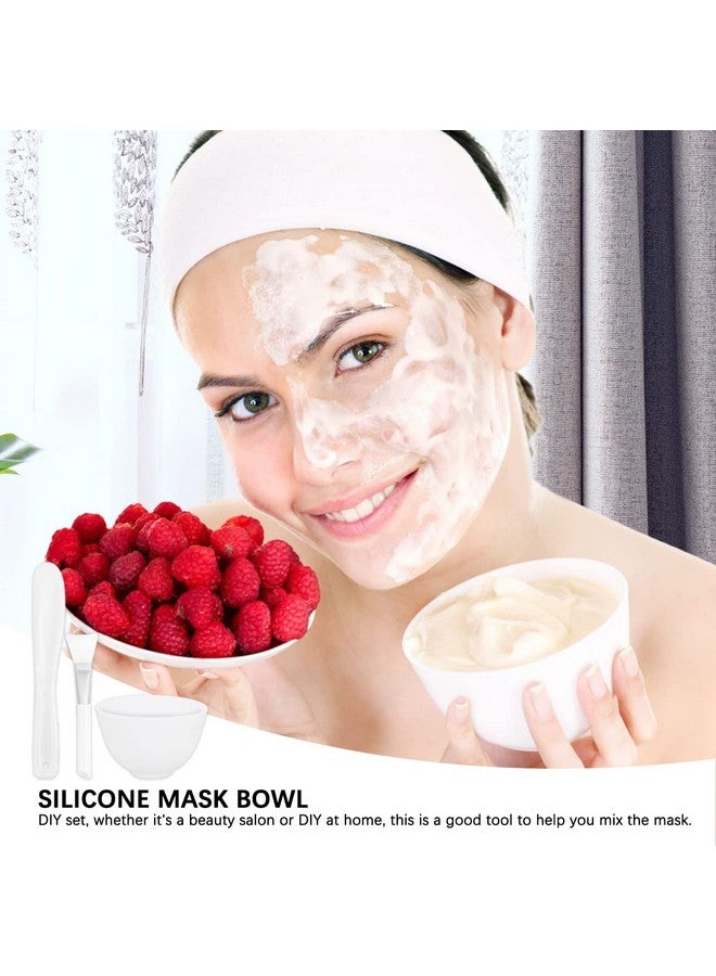FERCAISH 3Pcs Diy Face Mask Mixing Bowl Microwavable Silicone Facial Mud Bowl Cosmetic Beauty Tool For Home Salon(White) - Image 5