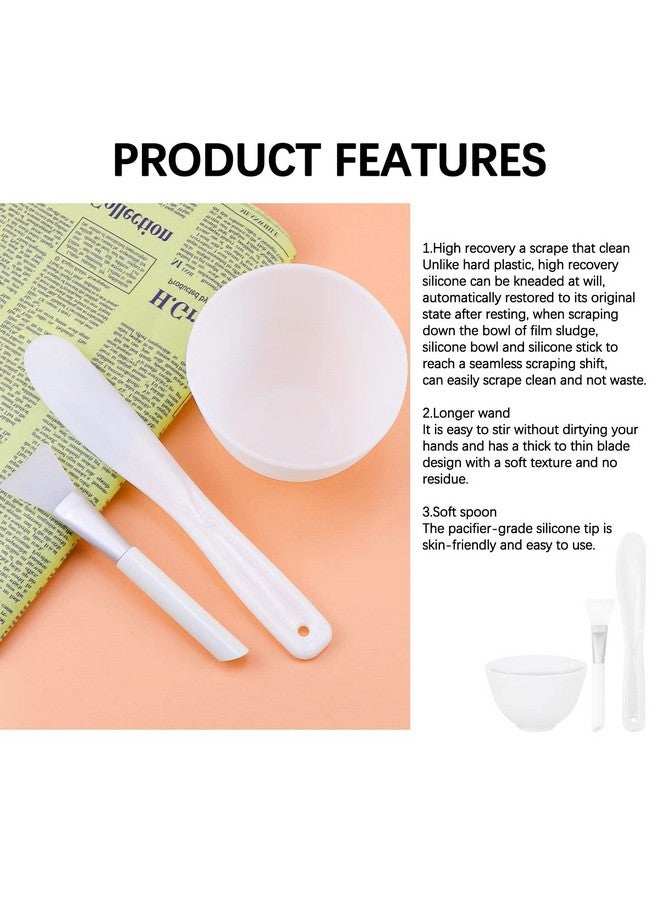 FERCAISH 3Pcs Diy Face Mask Mixing Bowl Microwavable Silicone Facial Mud Bowl Cosmetic Beauty Tool For Home Salon(White) - Image 3