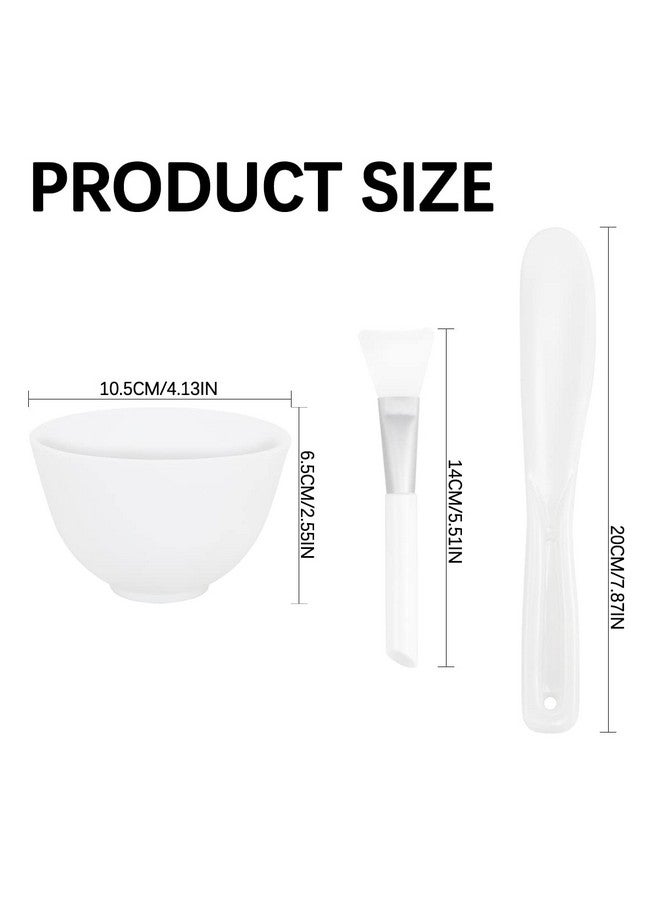 FERCAISH 3Pcs Diy Face Mask Mixing Bowl Microwavable Silicone Facial Mud Bowl Cosmetic Beauty Tool For Home Salon(White) - Image 2
