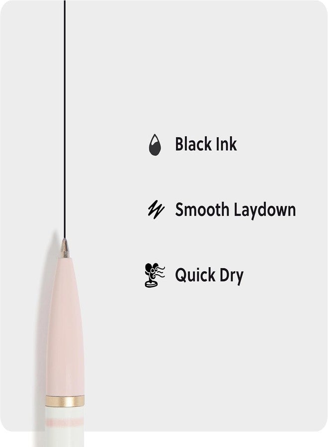 U Brands Monterey Ballpoint Pens, Set of 4, Stripes And Dots With Gold Details, Bold (1.0 mm) Point, Black Ink - Image 5