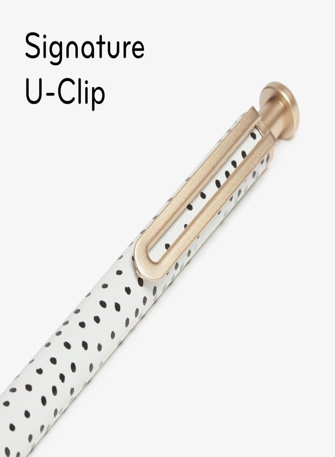 U Brands Monterey Ballpoint Pens, Set of 4, Stripes And Dots With Gold Details, Bold (1.0 mm) Point, Black Ink - Image 3