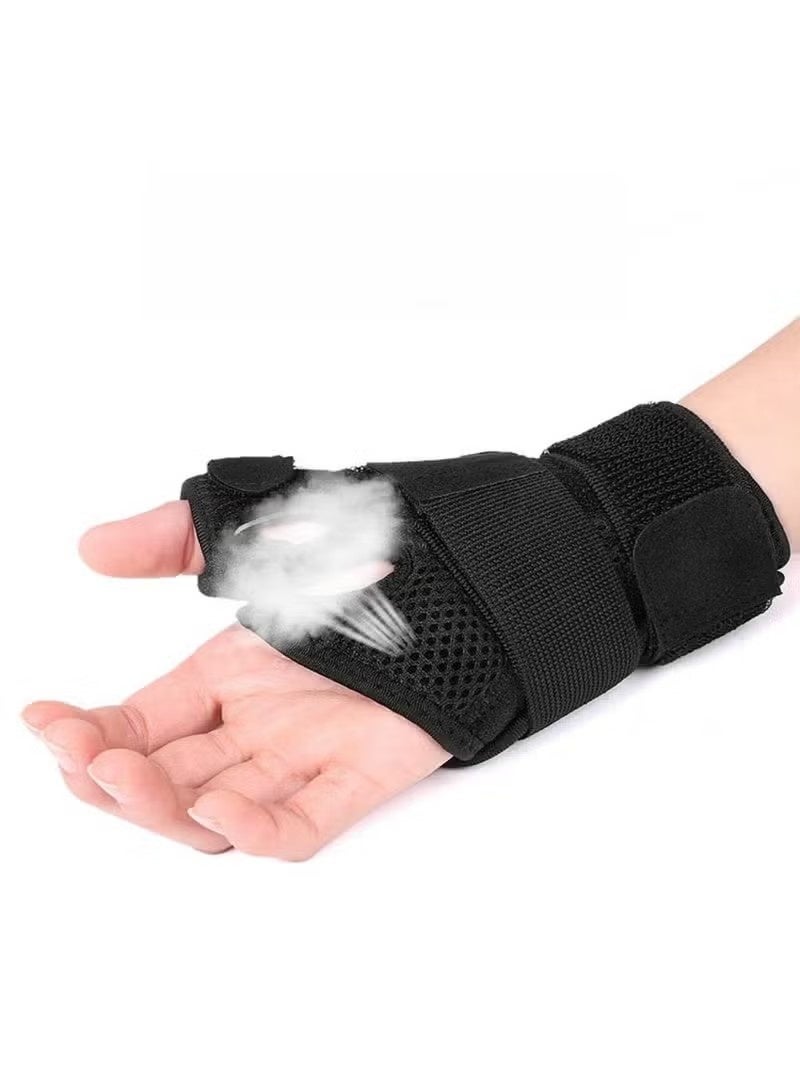 دعامة للإبهام، جبيرة للإبهام مع دعامة للمعصم لتخفيف آلام التهاب المفاصل، للرجال والنساء، الالتواءات، إبهام الزناد، متلازمة النفق الرسغي، مثبت للإبهام للإجهاد المتكرر للإبهام، يسار/يمين (أسود) - Image 5