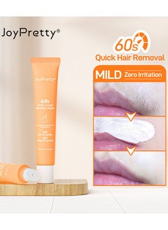 JoyPretty 60 Seconds Upper Lip Hair Removal Cream, Hair Removal Cream For Upper Lip Face And Chin Fast And Gentle With 30X Delay Hair Growth Moisturizing Hair Removal With Almond Oil And Aloe Vera Extract 20G  - Image 2
