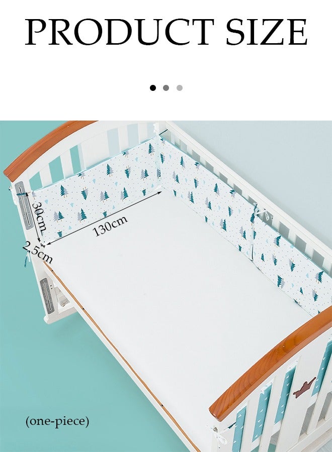 DUNISO Baby crib protection pad, all cotton rectangular cartoon pattern children's mattress, soft and breathable, anti collision, suitable for both men and women, 130 * 30 * 2.5cm - Image 2