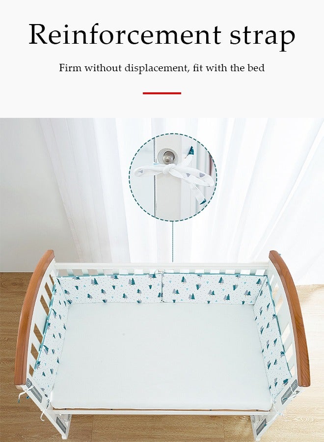 DUNISO Baby crib protection pad, all cotton rectangular cartoon pattern children's mattress, soft and breathable, anti collision, suitable for both men and women, 130 * 30 * 2.5cm - Image 5