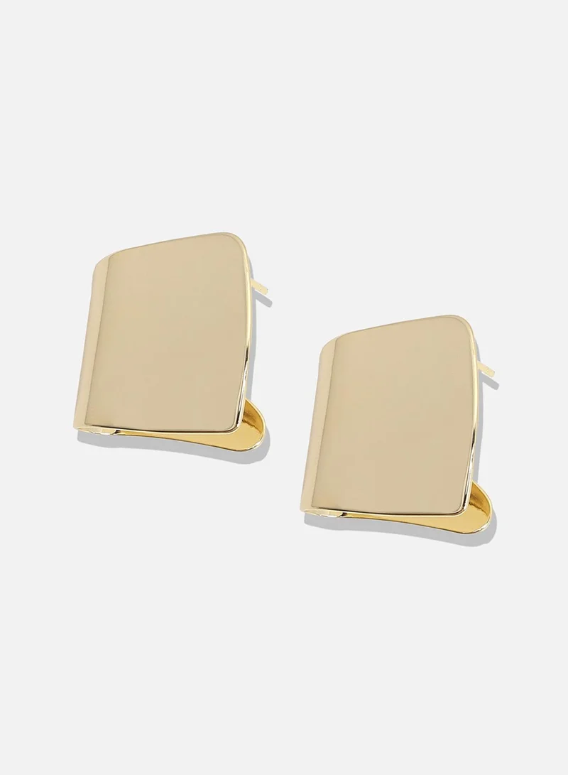 SOHI Folded Square Artificial Stud Earring Jewellery