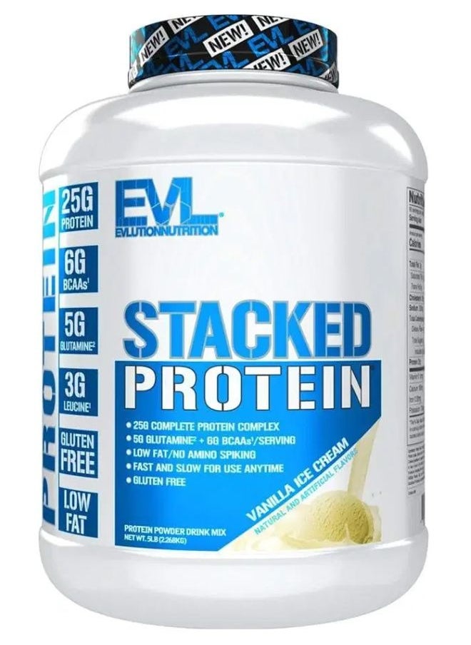 EVLUTION NUTRITION Stacked Protein Vanilla Flavour 5lb(2.268kg) 
