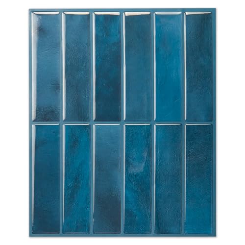 LONGKING 10-Sheet Blue Peel and Stick Backsplash Tiles for Kitchen Wall, Kitchen Backsplash Tiles, Wall Tile, Waterproof Back Splash Stick on Tiles for Bathroom - Image 1