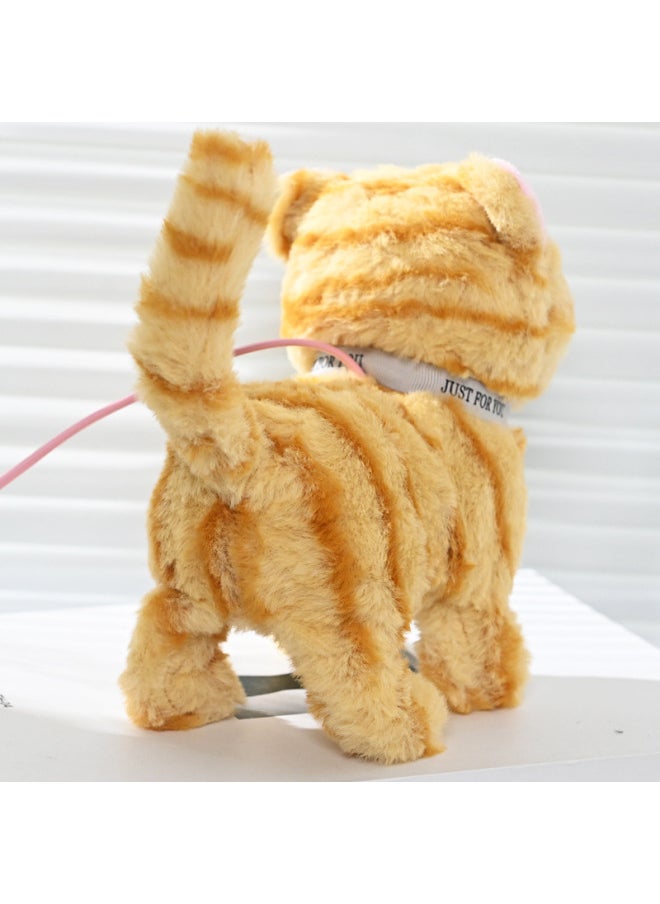 Children's Simulation Electric Plush Cat Toy Will Walk Will Call Plush Children's Toy Will Sing Cat Wholesale-Color:Gray Stripes  - Image 5