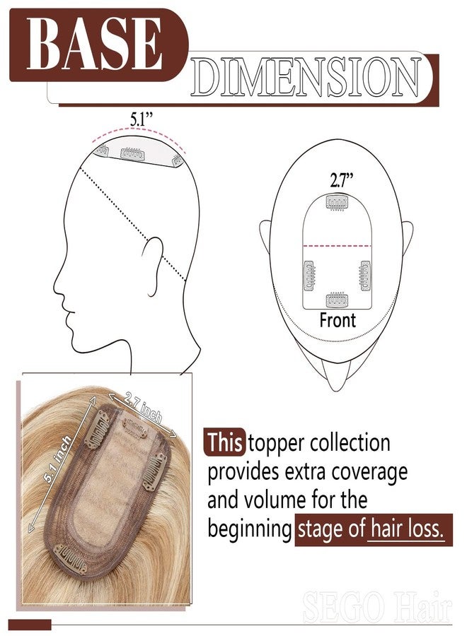 سيجو وصلة شعر بشري حقيقية من SEGO للنساء، وصلات شعر مزودة بأربعة مشابك مضادة للانزلاق مع شعر خفيف بدون غرة (12 بوصة #12P613 بني ذهبي مختلط أشقر مبيض) - Image 5