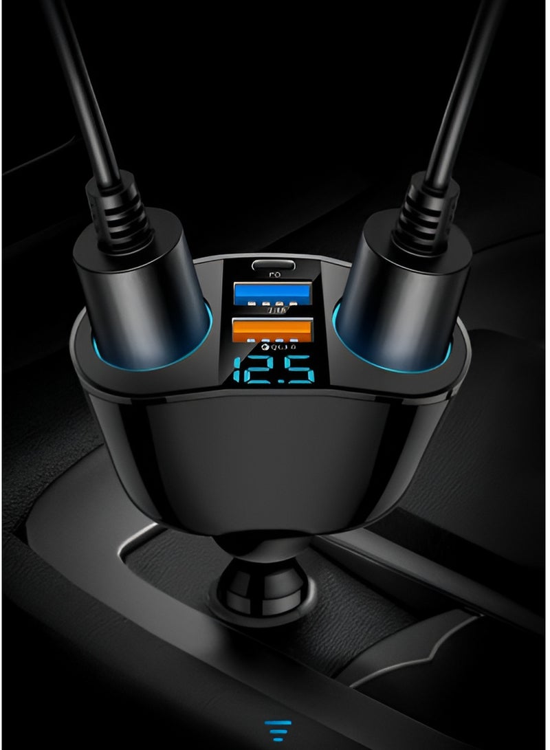 AROAQ Dual-head Cigarette Lighter USB, Car Charger With Dual USB Qc 3.0 Cigarette Lighter With Voltage Display, Ultra-fast Charging Car Cigarette Lighter Plug, (3.1a Dual A-c) - Image 3