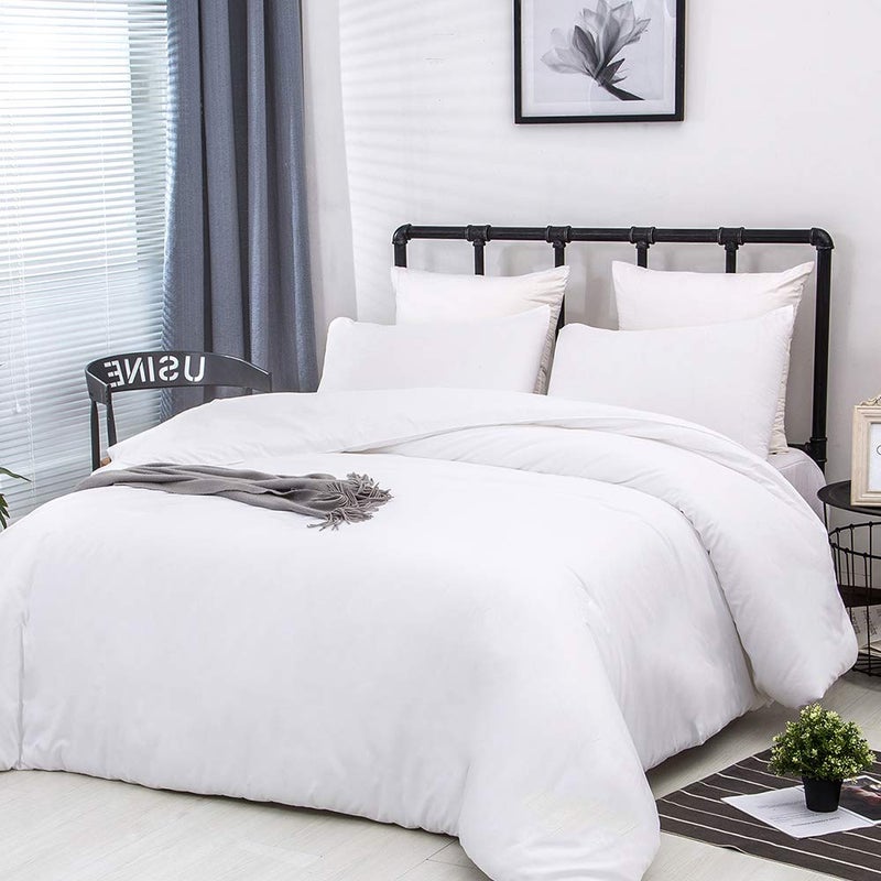 CLOTHKNOW White Queen Size Comforter Sets 3Pcs White Bedding Comforter Sets All Season Soft Bed Comforter Sets Queen Comforter with 2 x Pillowcases - Image 2
