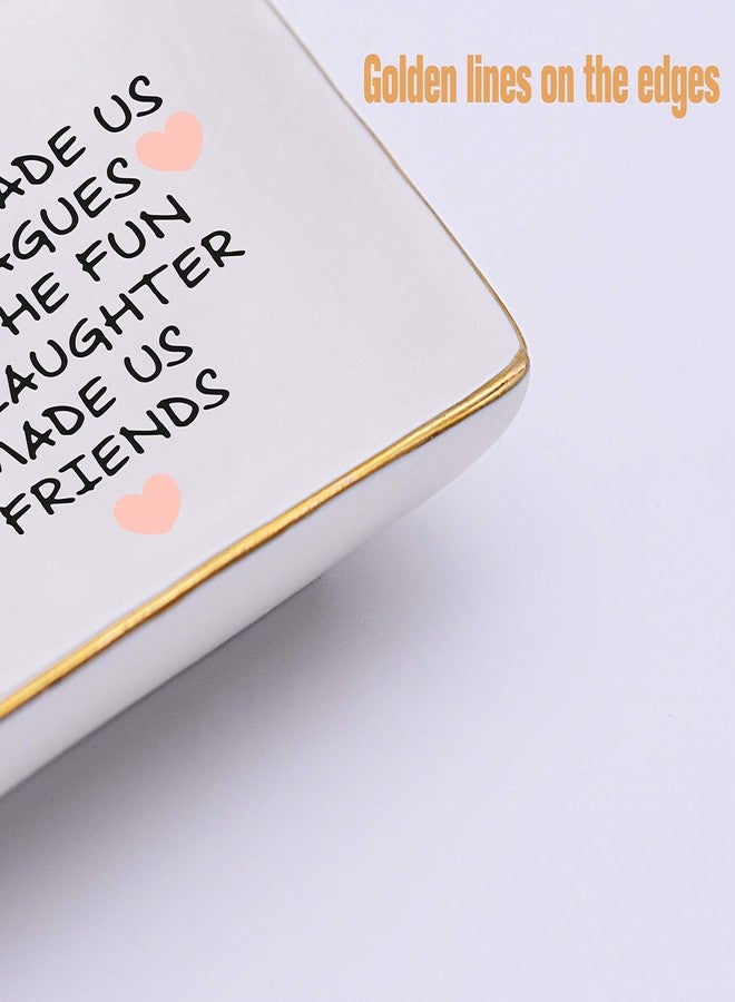 Topthink The Fun And Laughter Made Us Friends - Ceramic Jewelry Holder Ring Dish Trinket Tray - Leaving or Going Away Gifts for Co-worker,Women - Best Co-worker BFF Gift - Perfect For Work Bestie Friends - Image 3
