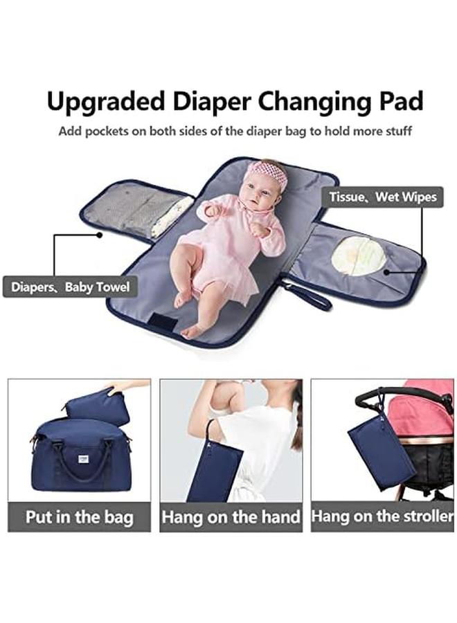 Large Diaper Bag Tote With Changing Pad And Cosmetic Bag Mommy Bag For Hospital And Travel  - Image 3
