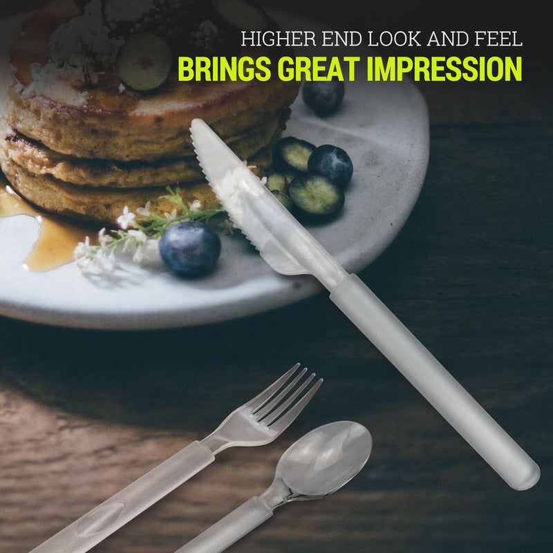 SupplyTuff 3X Heavy Duty Plastic Clear Knives Disposable Individually Wrapped  Sturdy Like Silverware  100 Pack Plastic Steak Knives Bulk  Packaged Utensils  Perfect for Event Catering  Restaurant and Take Out.  - Image 3