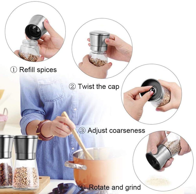Zhart Salt Pepper Grinder, Spice Grinder Made of high Strength Glass. Suitable for Kitchen, Barbecue, Restaurant Accessories/Spices - Image 4
