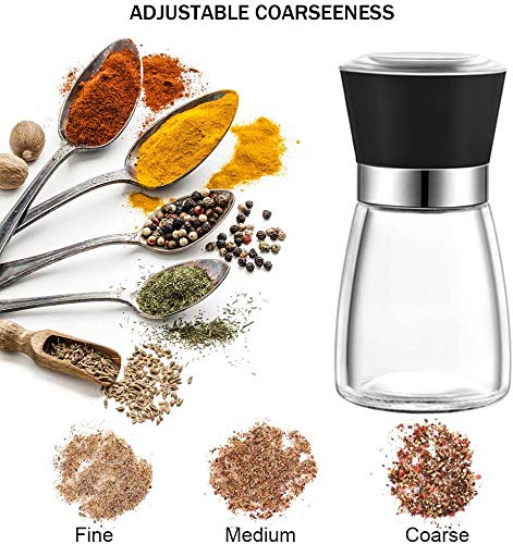 Zhart Salt Pepper Grinder, Spice Grinder Made of high Strength Glass. Suitable for Kitchen, Barbecue, Restaurant Accessories/Spices - Image 2