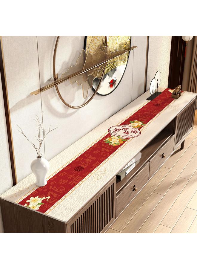 Bluejw TV Cabinet Protective Mat New Chinese Shoe Cabinet Countertop Anti-Dirty Mat Light Luxury High-Level Entrance Sideboard Dispable Tablecloth - Image 1