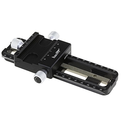 Haoge MFR-180 Macro Focusing Rail Rack Slider for Precision Focus Stacking Stack Nodal Slide Macro Close-up Close Up Photography Built-in Arca Swiss Type Quick Release Clamp and Arca Dovetail Groove - Image 1