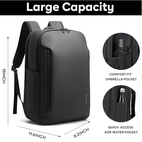 BANGE Business Smart Backpack for Men and Women，can holds 15.6 Inches Laptop Backpack, Waterproof Commute Work Travel Backpack, Flight Carry-On (black) - Image 4