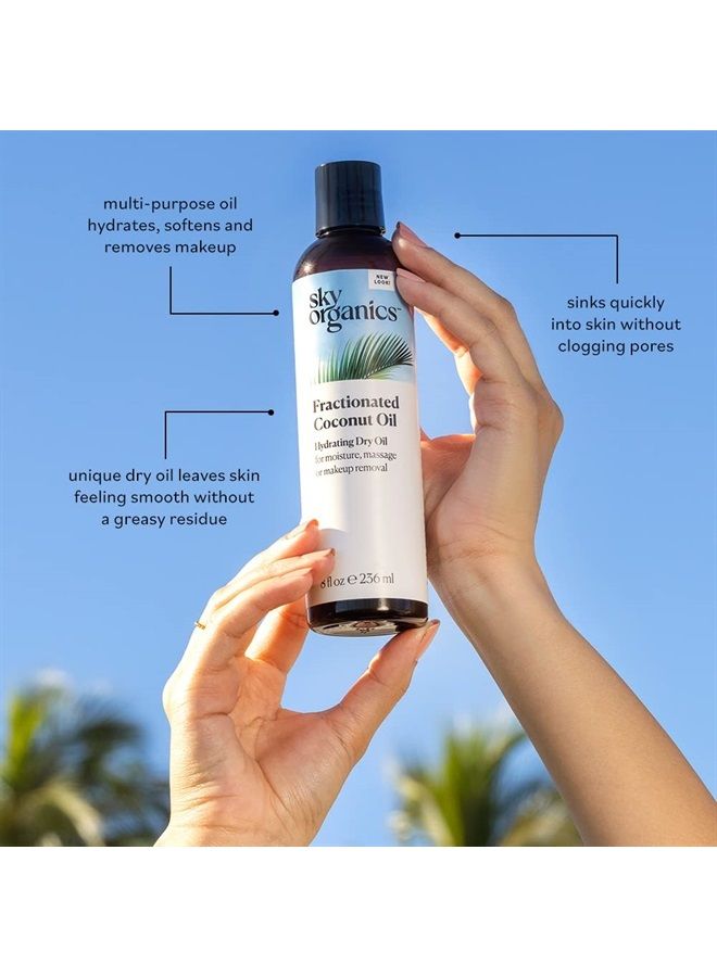 Sky Organics Fractionated Coconut Oil for Body & Face, 100% Pure to Condition, Soften & Smooth, 8 fl. Oz - Image 2