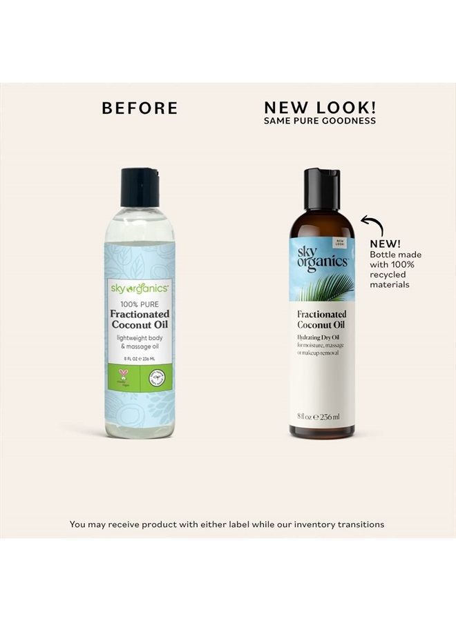 Sky Organics Fractionated Coconut Oil for Body & Face, 100% Pure to Condition, Soften & Smooth, 8 fl. Oz - Image 3