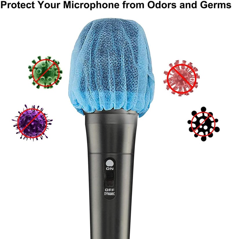 TENGYES 400 PCS (200 Pack) Microphone Hygiene Covers Disposable Non-Woven Handheld Mic Mike Cover Windscreen Protective Cap for KTV Karaoke Recording Room Stage Performance - Image 4