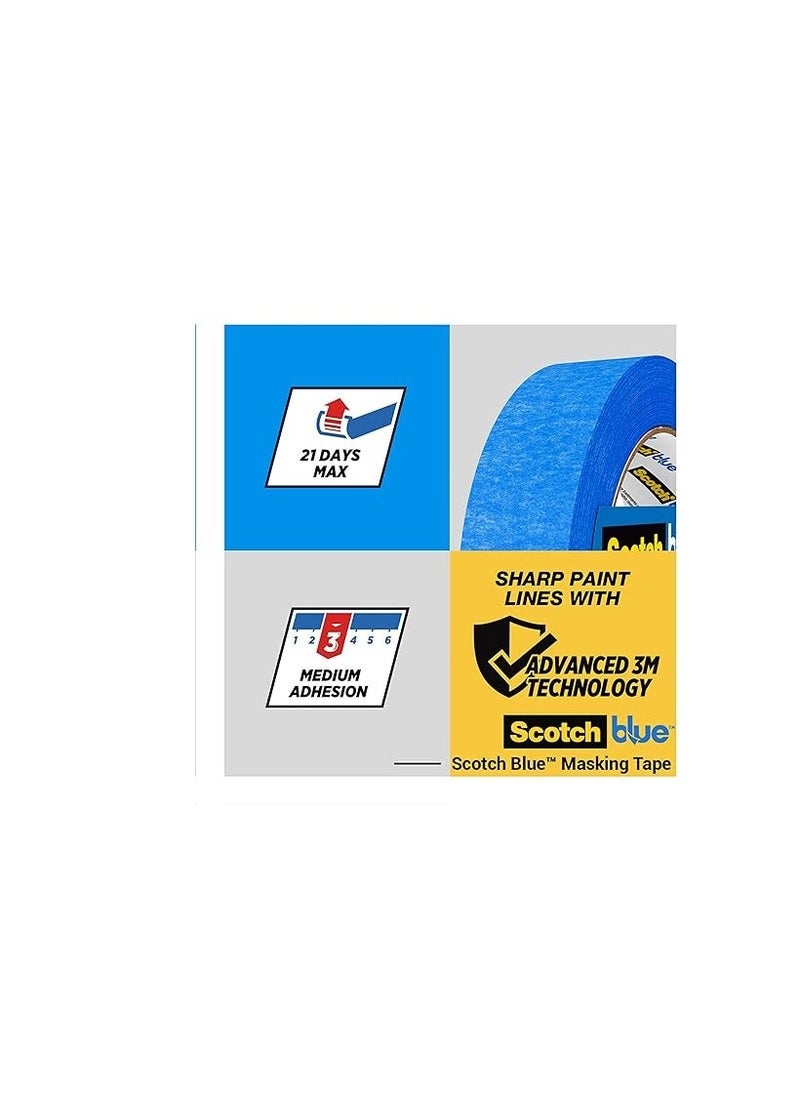 Scotch  ScotchBlue Advanced 2093 UK Sharp Lines Enhanced Masking Tape for Skirting Boards Doors Windows or Vinyl, Blue, 24mm  - Image 4