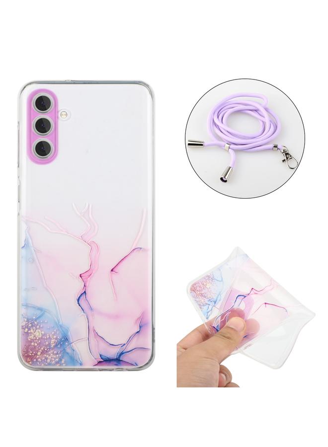 S-TOP Case For Samsung Galaxy A35 5G Hollow Marble Pattern TPU Phone Case with Neck Strap Rope - Image 2