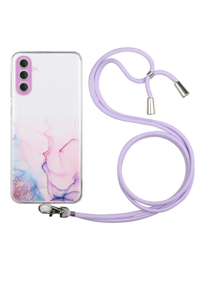 S-TOP Case For Samsung Galaxy A35 5G Hollow Marble Pattern TPU Phone Case with Neck Strap Rope - Image 1