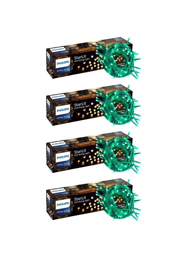 PHILIPS Starlit 12 Meter 72 LEDs String Light for Decoration | Festival LED String Light for Diwali, Christmas and Home Decoration| Green, Pack of 4 - Image 1