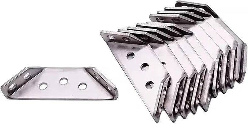 Stainless Steel Angle Brackets 50pcs Small Corner Braces For Furniture Shelves Desk - Image 4