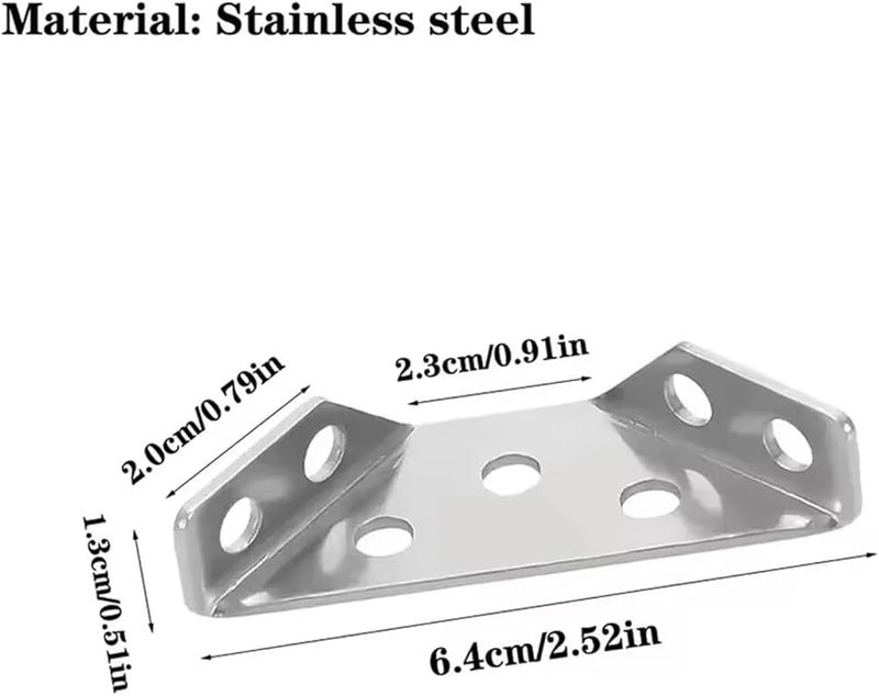 Stainless Steel Angle Brackets 50pcs Small Corner Braces For Furniture Shelves Desk - Image 3