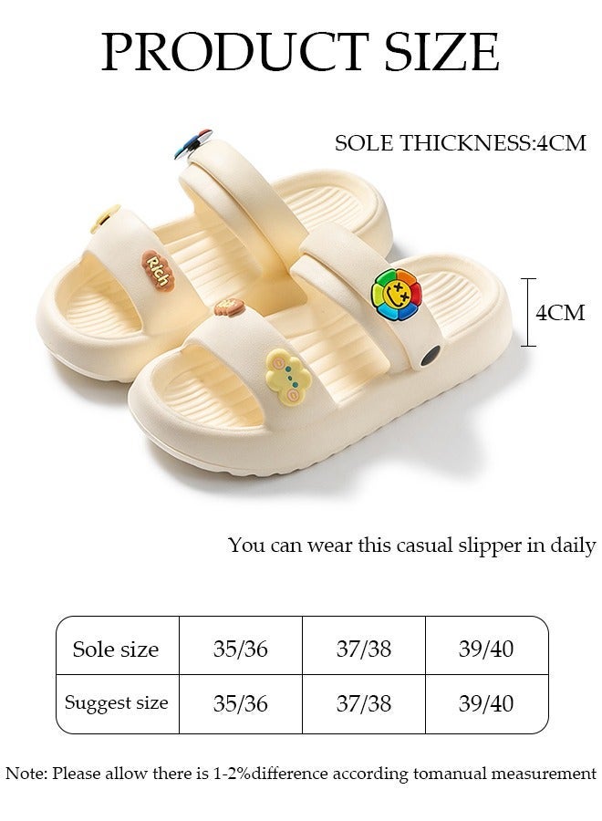 DUNISO Bath Slippers for Women Quick Drying Slide Sandal with Thick Sole Non-Slip Soft Shower Slippers Open Toe Spa Bath Pool Gym House Sandals Beach Sandals for Indoor & Outdoor - Image 2