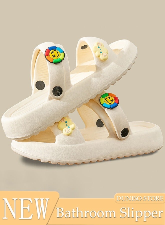 DUNISO Bath Slippers for Women Quick Drying Slide Sandal with Thick Sole Non-Slip Soft Shower Slippers Open Toe Spa Bath Pool Gym House Sandals Beach Sandals for Indoor & Outdoor - Image 1