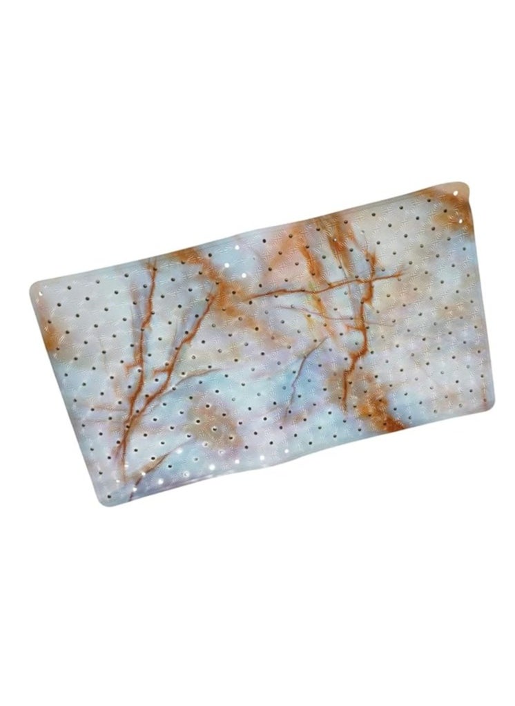 Spaceshoop Non-slip Silicone Marble Bath Mat with Suction Cups size (70 * 35) 