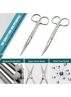 Stainless Steel Scissors 2 Pcs Setnail Cuticle Scissorsmanicure Scissors Kitstraight And Curved Blade Scissor For Beardmustache Nose Hair Ear Hair Eyebrow And Eyelashes Cutting - pzsku/Z714E4527B71BE8DFC7F3Z/45/_/1707976600/0a566496-1c60-451c-8001-511f595eabb5