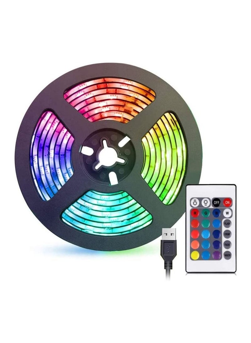ELTRAZONE LED Light Strip 5M USB RGB Waterproof Decoration Lighting with Remote Control for Bedroom Kitchen Hotel Home TV  - Image 1