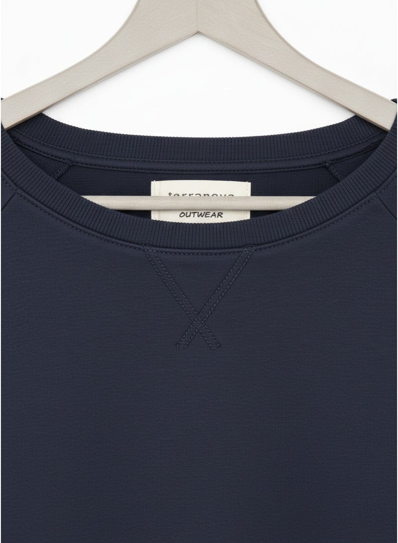 Terranova Women’s Navy Blue Crewneck Sweatshirt – Classic Casual Everyday Wear, Soft Sweatshirt For Women - Image 5