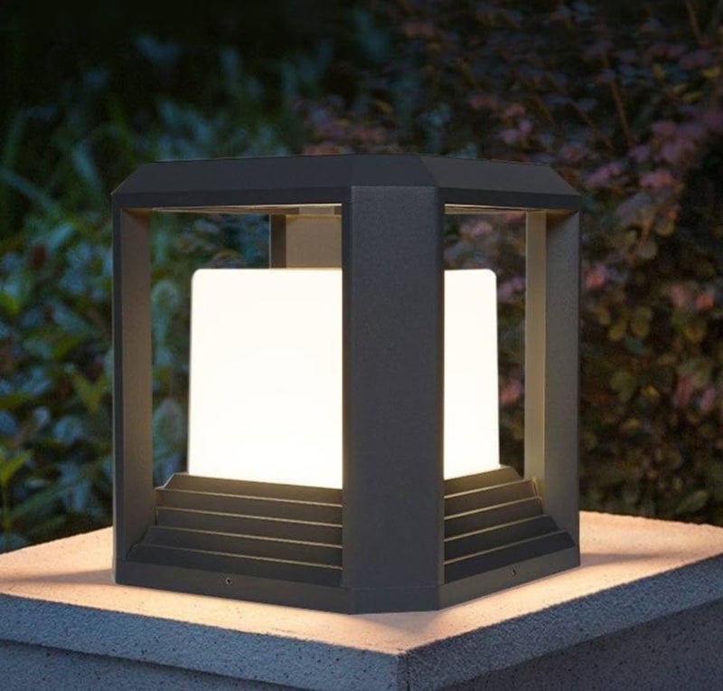 LEGEEN Light Set of1 Gate Light Die Cast Waterproof Garden Outdoor Waterproof Mega Pillar Lampgate Light for Home gategate Lights for Outdoor entrances mall Without Bulb Grey No2 Big Size - Image 2