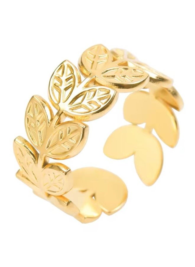 osir Elegant Gold Leaf Ring – Nature-Inspired Luxury Design for Women - Image 1