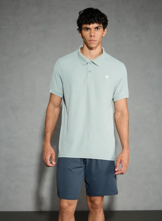 Technosport Technosport Men Solid Slim Fit Polo