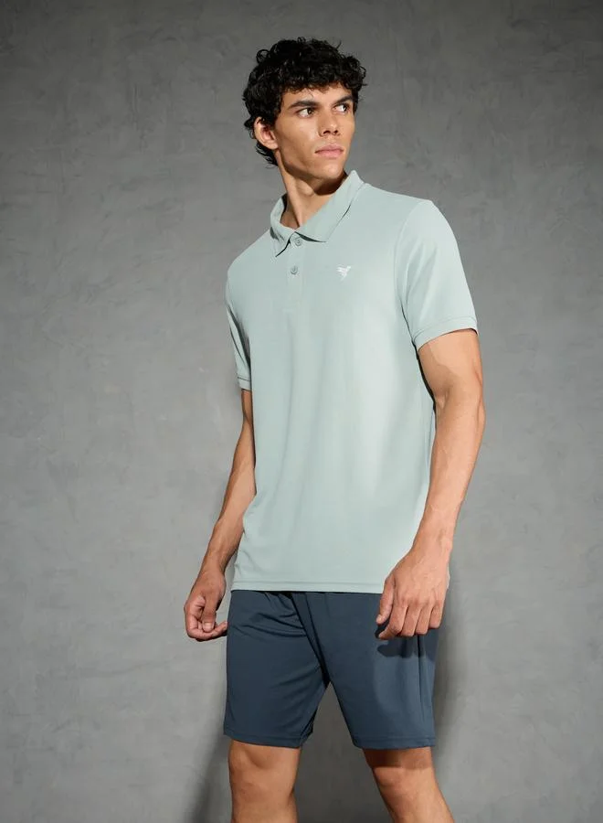 Technosport Technosport Men Solid Slim Fit Polo