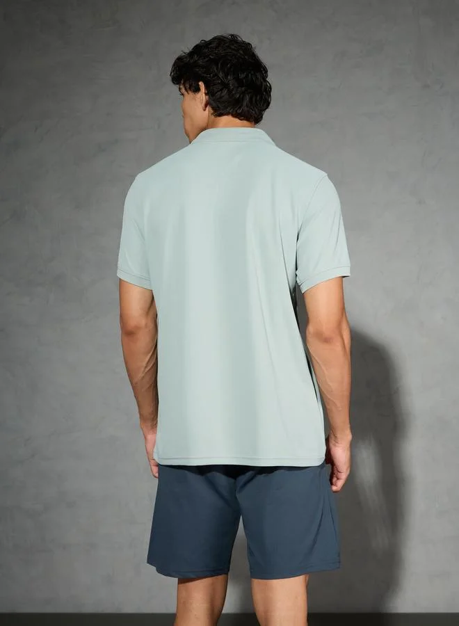 Technosport Technosport Men Solid Slim Fit Polo