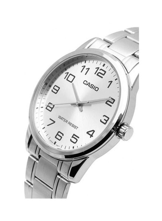 CASIO MTP-V001D-7BUDF Men's Enticer Water Resistant Stainless Steel Analog Watch, 38mm, Silver - Image 4