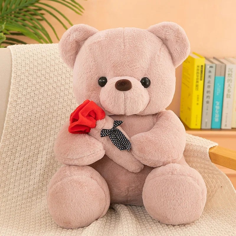 Y&D Cute Valentines Plush Teddy Bear Stuffed Animal Rose Bear Plush Toy Gift for Girlfriend Party Decoration - Image 3