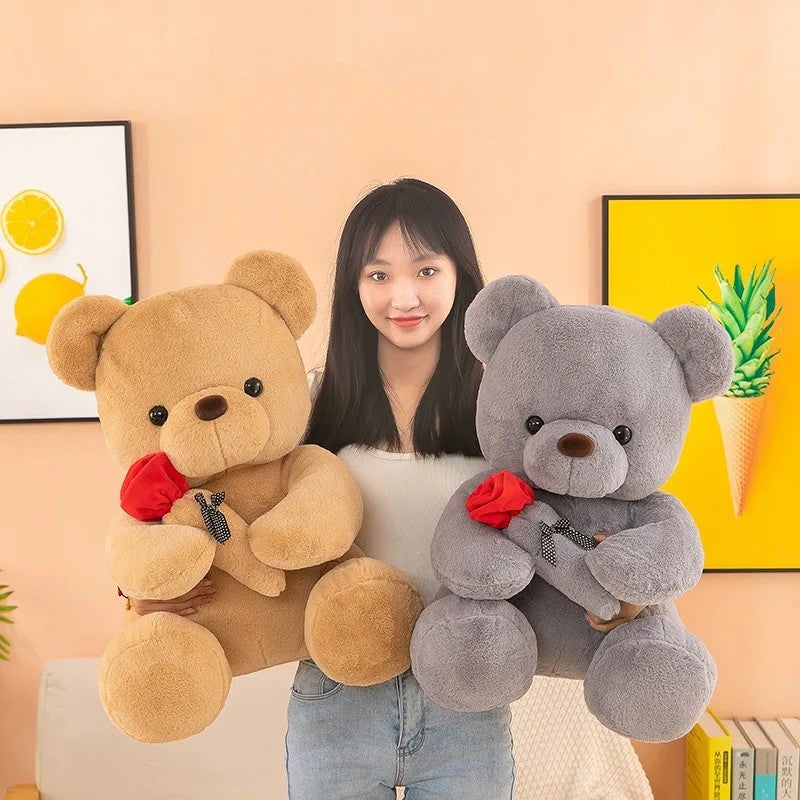Y&D Cute Valentines Plush Teddy Bear Stuffed Animal Rose Bear Plush Toy Gift for Girlfriend Party Decoration - Image 5