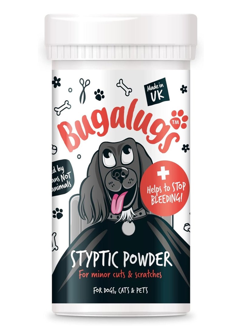 BUGALUGS Styptic Powder For Pets Stops Bleeding Fast in Dogs Cats Birds Rabbits and Pets Safe Treatment for Cuts Nail Clipper Nail Grinder Nicks and Grooming Dog First Aid Kit - Image 1