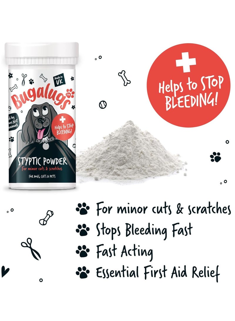 BUGALUGS Styptic Powder For Pets Stops Bleeding Fast in Dogs Cats Birds Rabbits and Pets Safe Treatment for Cuts Nail Clipper Nail Grinder Nicks and Grooming Dog First Aid Kit - Image 2