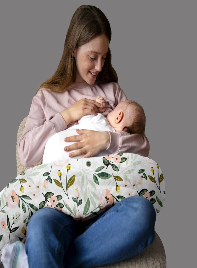 Windson Craft Newborn Nursing Feeding Pillow, Breastfeeding Pillows with Removable Cover, Infant Support for Baby & Mom Cradle 0-24 Months (Pink - Flower Garden) - Image 1